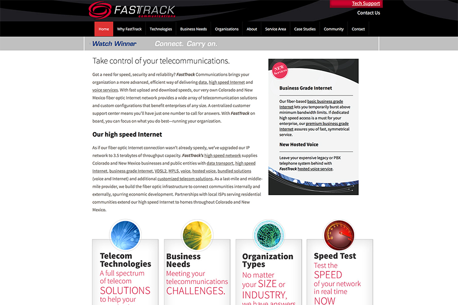 Fasttrack Cummunications home page