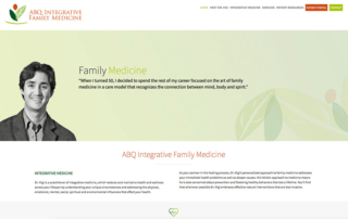 ABQ Integrative Family Medicine website home page
