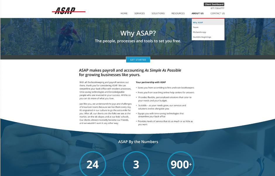 ASAP Accounting Associates website about page