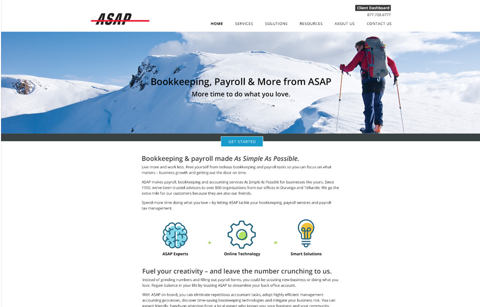 ASAP Accounting Associates website home page